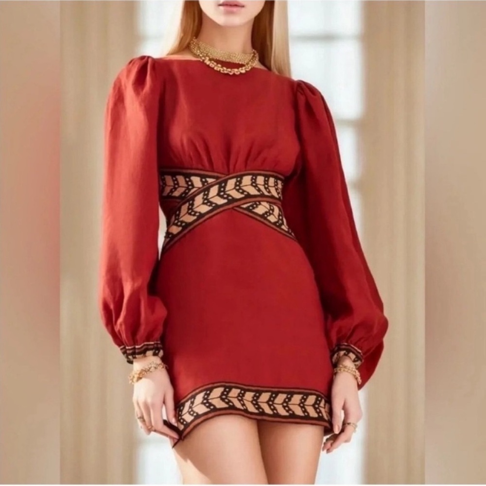 NWT Johanna Ortiz Time Gone By Linen Mini Dress